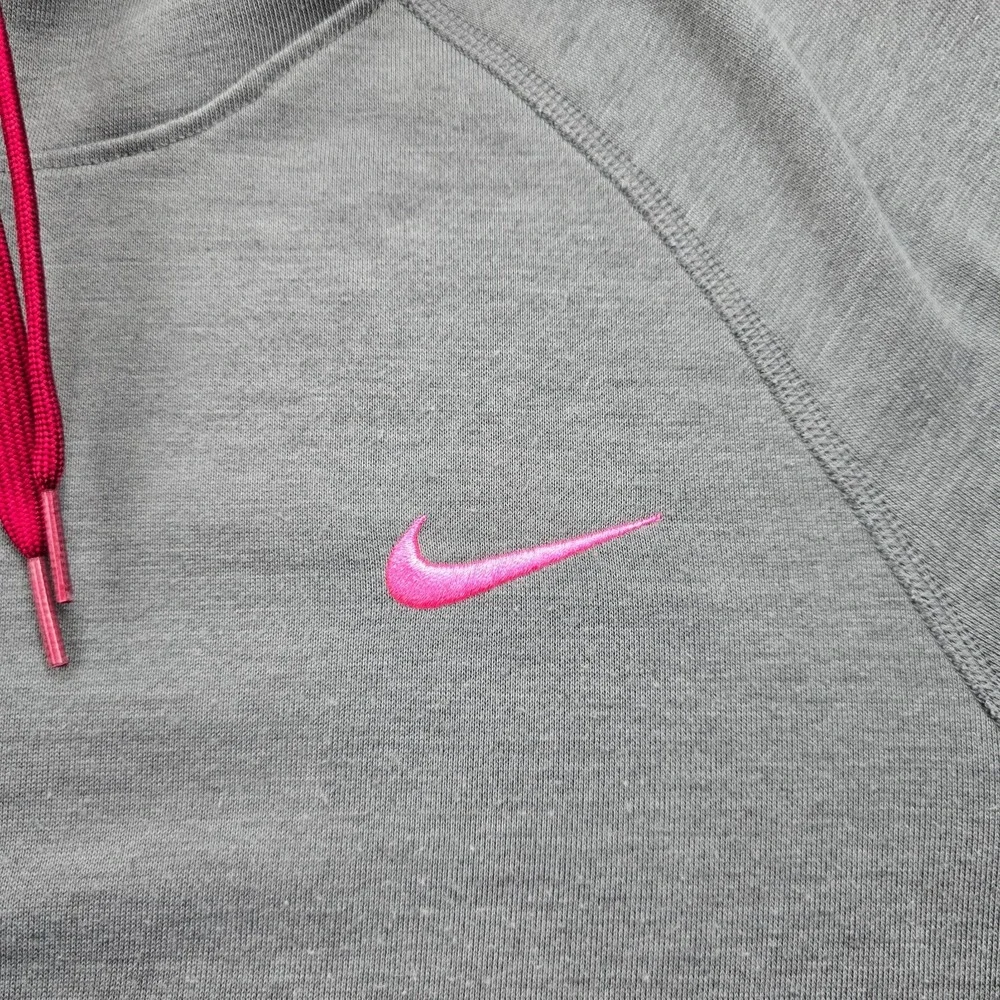 Nike Hoodie Womens Medium Gray Therma Dri-Fit Fleece Sweatshirt Casual‎ Pullover